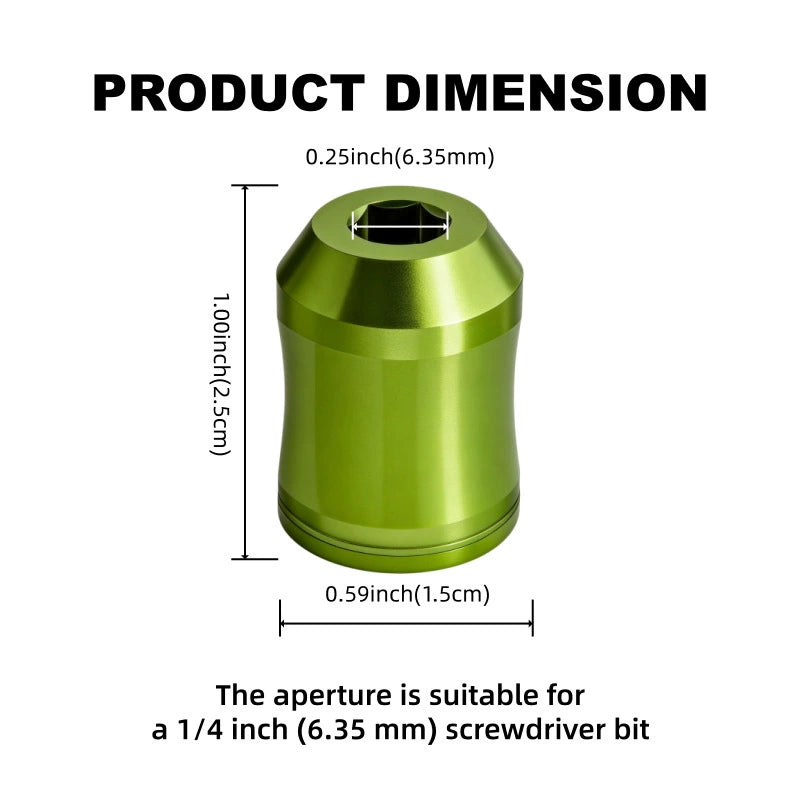 2pcs Powerful magnetic screw ring: 1/4 inch/6.35mm universal magnetic screw bracket detachable magnetizer